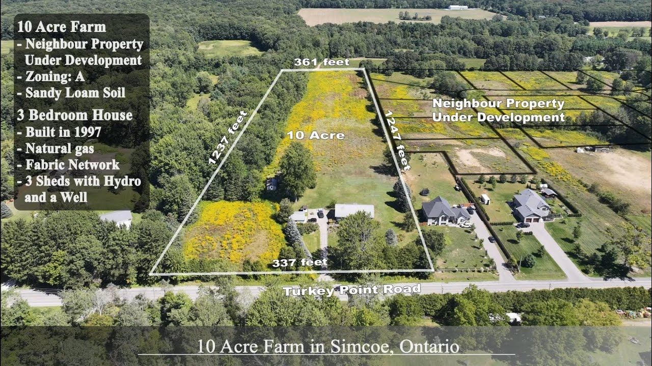 Toronto Farm for Sale - 10 Acre Farm with 3 Bedroom House in Simcoe, for $1,375,000CAD