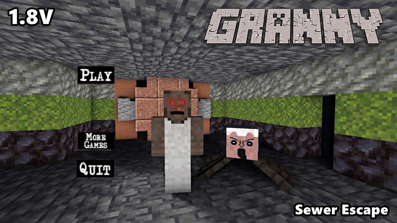 GRANNY 1 SEWER EXIT MINECRAFT GAMEPLAY