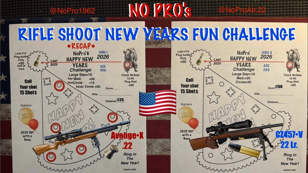 New Years Rifle Challenge 22Lr @50yrds.Level II AvengeX @25 Ring in the New Year✌🏻🇺🇸💪🏻