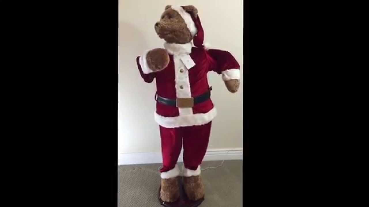 GEMMY 5 FT ANIMATED SINGING & DANCING SANTA CLAUS CHRISTMAS BEAR~KARAOKE