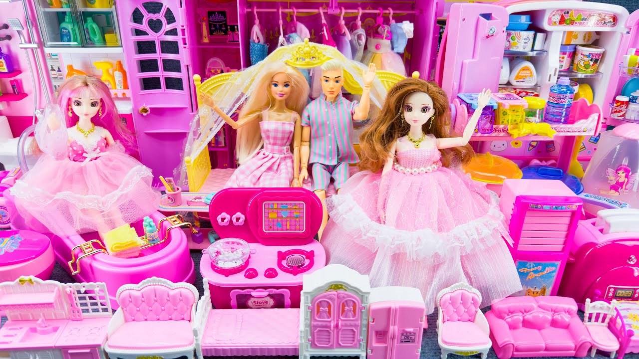 19 Minutes Satisfying With Unboxing Barbie Princess Bedroom Dress Up Playset ASMR｜Review Toys
