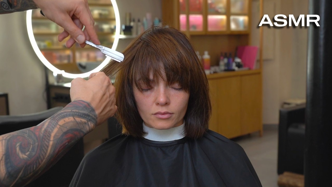 ✂️ Beautiful Lady Gets Professional Haircut from Top Stylist in Lisbon | ASMR