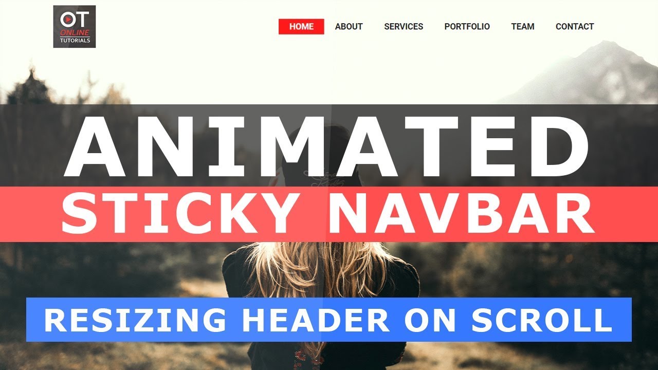 Animated Sticky Navbar - Resizing Header on Scroll - Sticky Header On Scroll