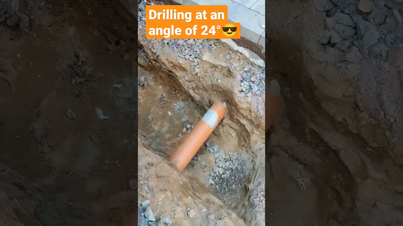 Бурение под углом 24&deg;😎ф180мм, глубина 1120мм👍Drilling at an angle of 24&deg;😎ф 7.08in, depth 44.09in👍