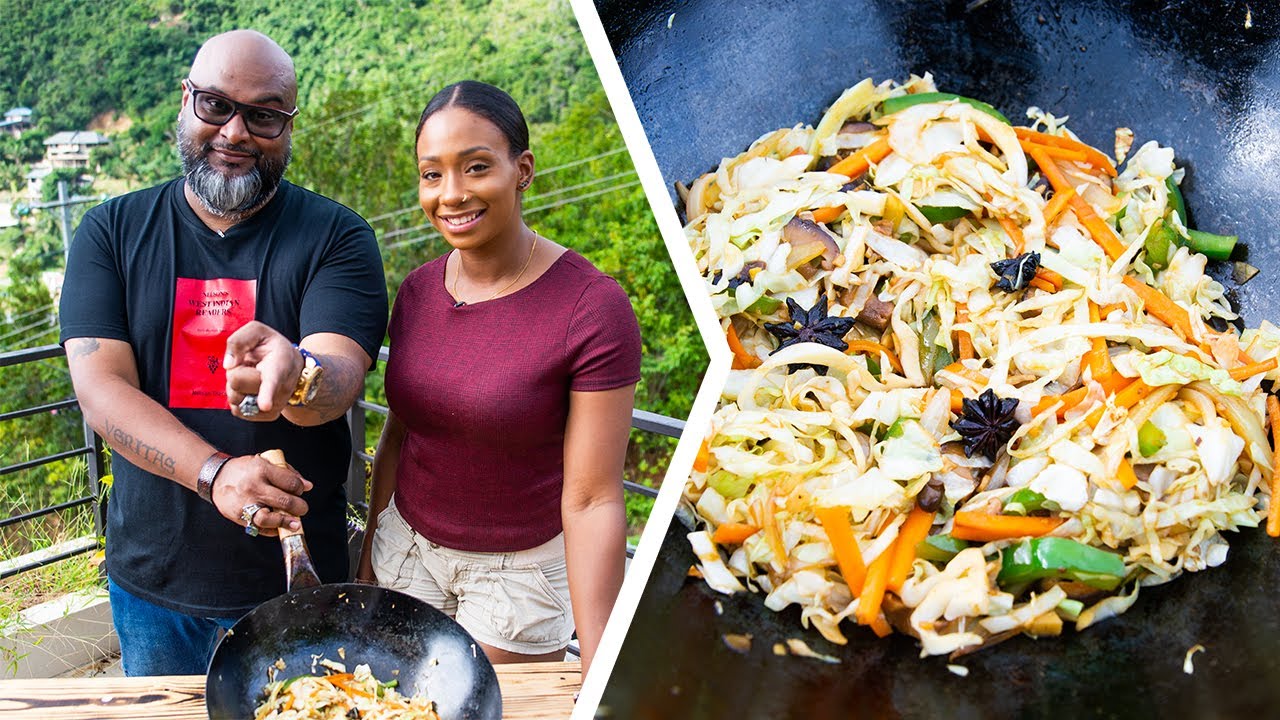 How To Make Trini Chow Mein/Stir Fry Vegetables | Foodie Nation x Dev