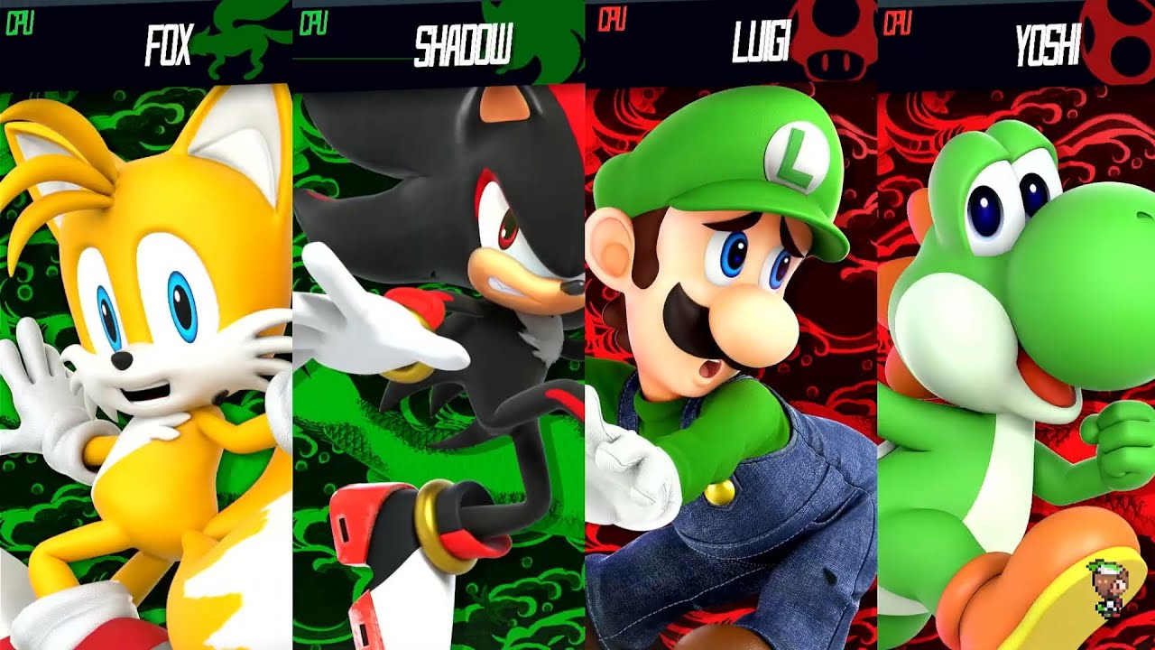 Luigi & Yoshi vs Shadow & Tails - Requested Smash Bros Battle