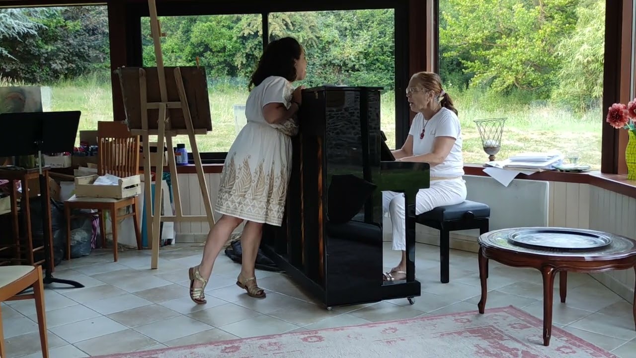 Le duo des chats, interprétation Piano-voix : Solenn Le Trividic voix, Maryline Berghen piano -voix.
