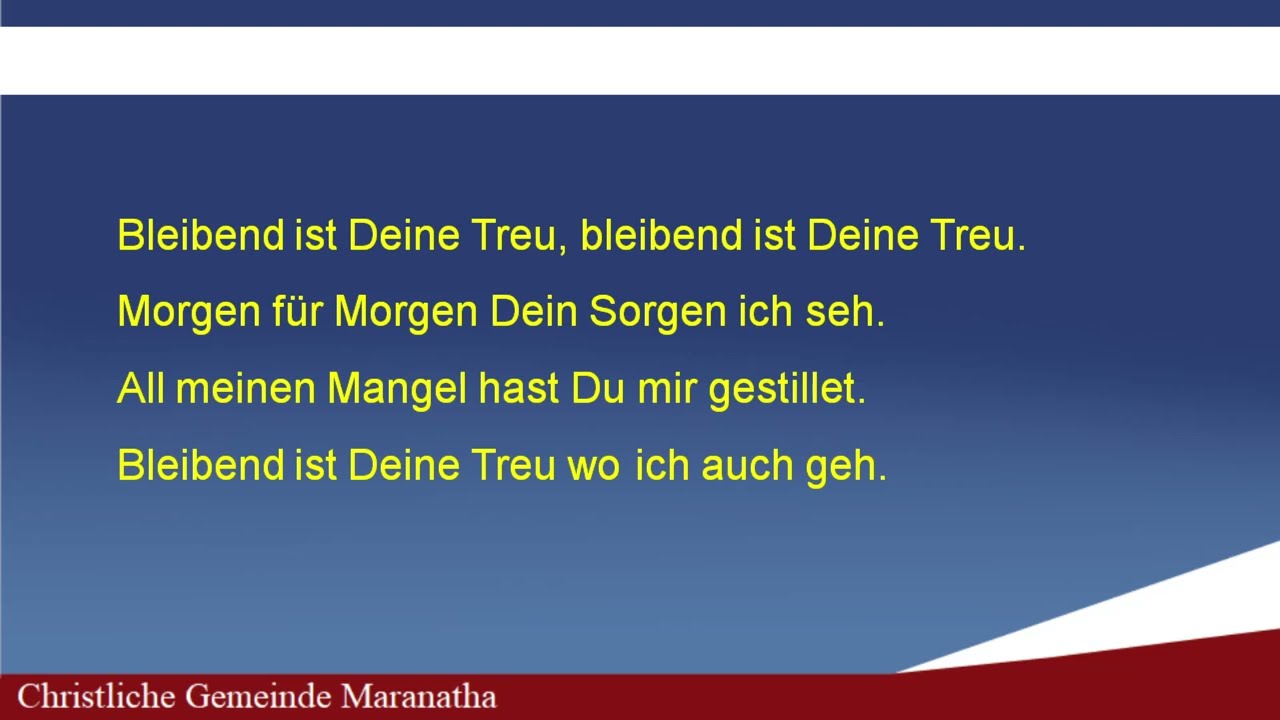 161 - Bleibend ist Deine Treue (Tu es fiel Senhor)