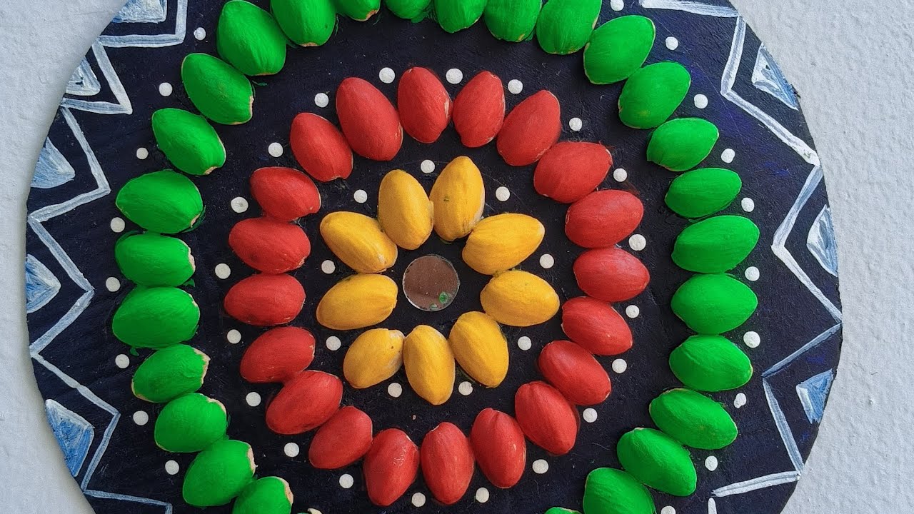 How to make Pista shell wall hanging craft 💡..