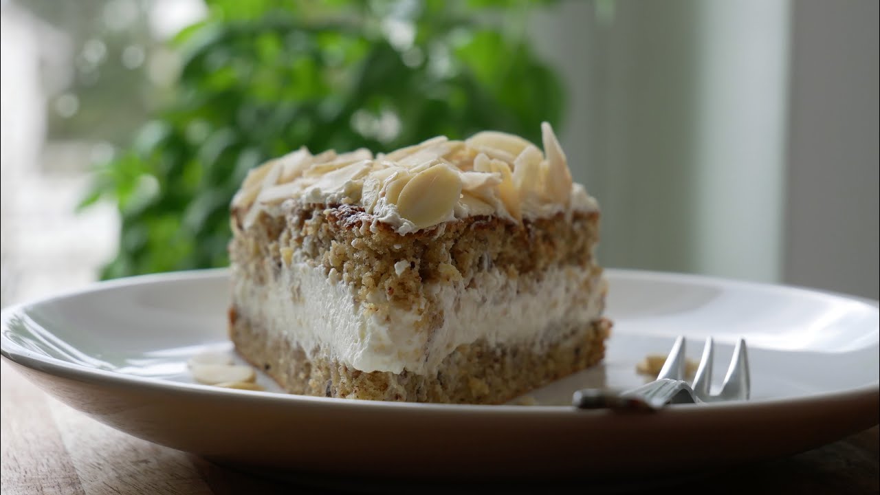 Schnelle Mandeltorte ohne Mehl (Rezept) || Simple Almond Cream Cake without Flour || [ENG SUBS]