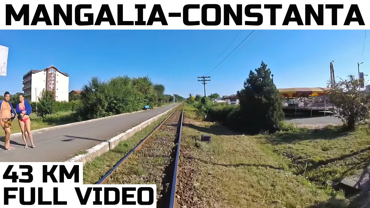 Mangalia-Constanta,Train journey at seaside,Zugfahrt entlang der Schwarzmeerküste