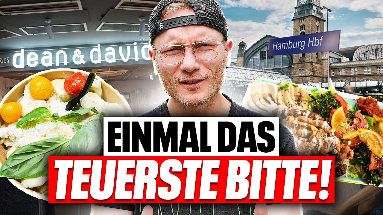 ICH BESTELLE DAS TEUERSTE ESSEN BEIM HAMBURGER HAUPTBAHNHOF💰🍗🍝 (BIS ICH RAUSGESCHMISSEN WERDE😂)