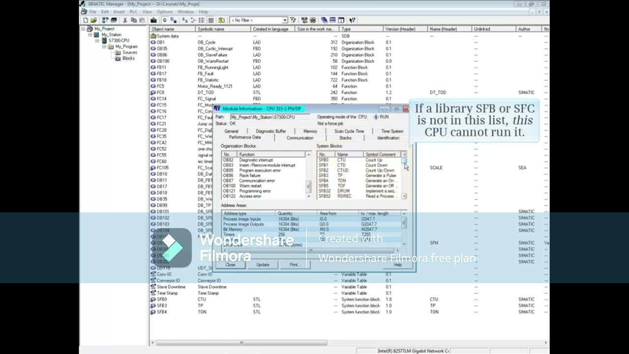 90: Module Information: Performance Data Tab || Simatic Manager Step 7 Tutorial
