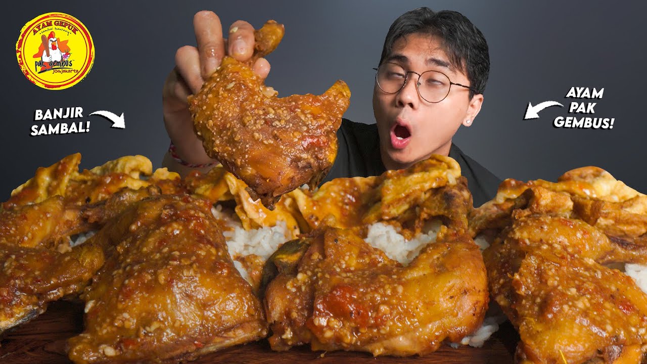 PR4NK LAMBUNG!! MUKBANG AYAM PAK GEMBUS BANJIR SAMBAL TERPEDAS!! KACAU!!🥵