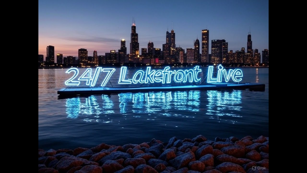4K Chicago Playpen, Lakefront Trail & LSD 24/7 Live Cam | Traffic, Boats, Runners & Skyline