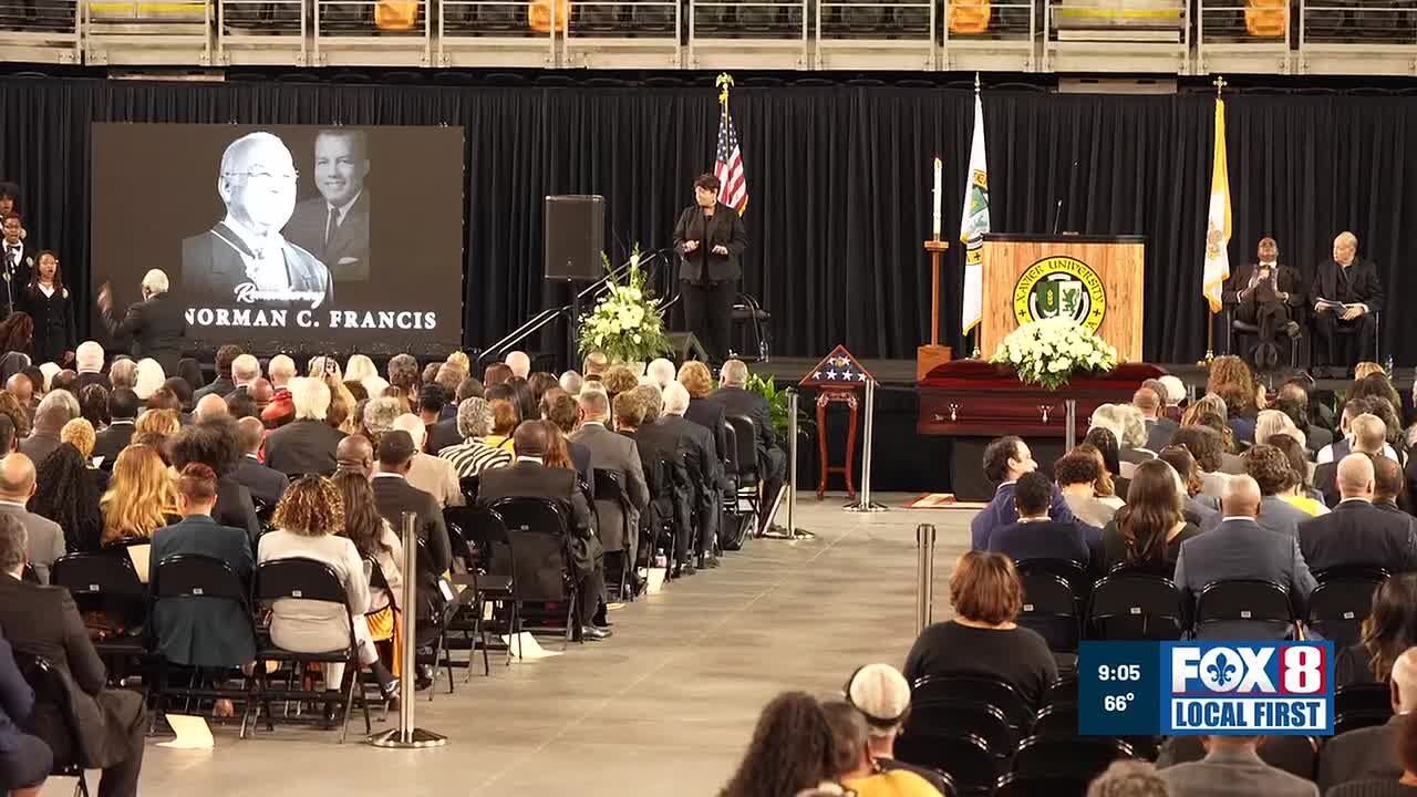Mourners gather Monday night for Norman C. Francis memorial service
