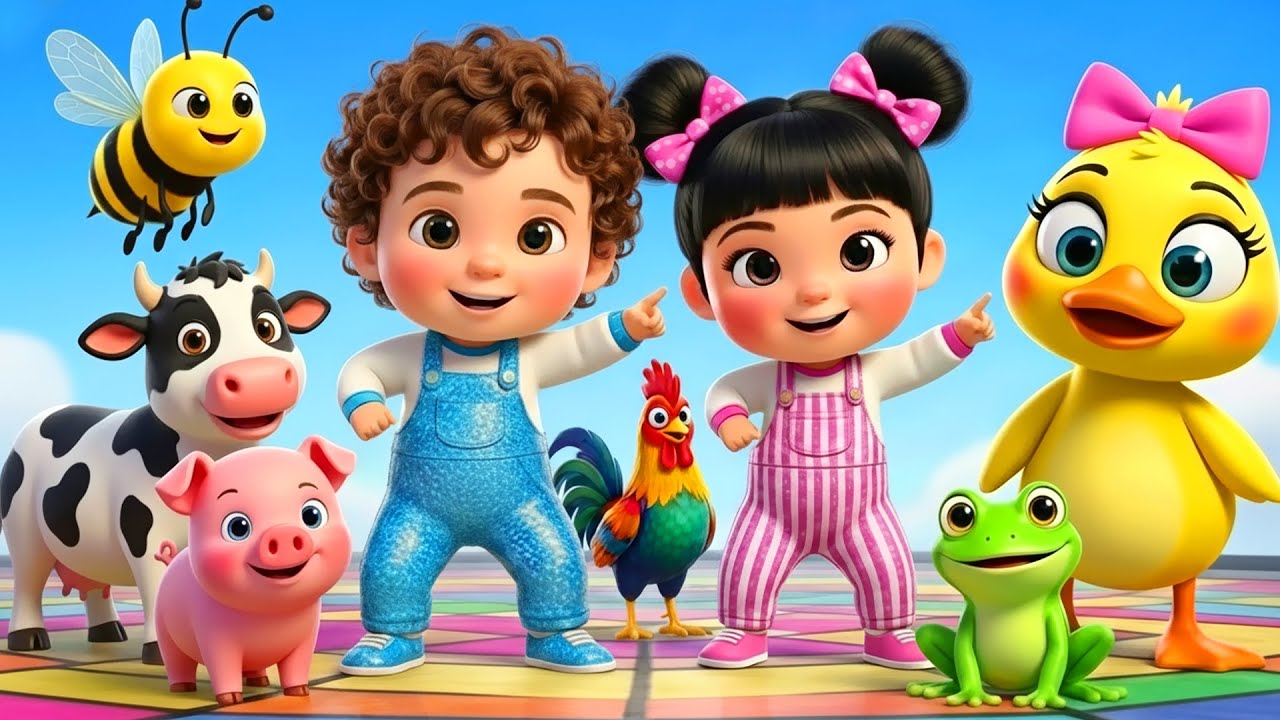 🎵 Abejita Chiquitita 🐝, El Patito 🐥| Funny Animal Dance! 🎉| Lola🐮, Celestino🐷, Sapito🐸 & Gallo🐔