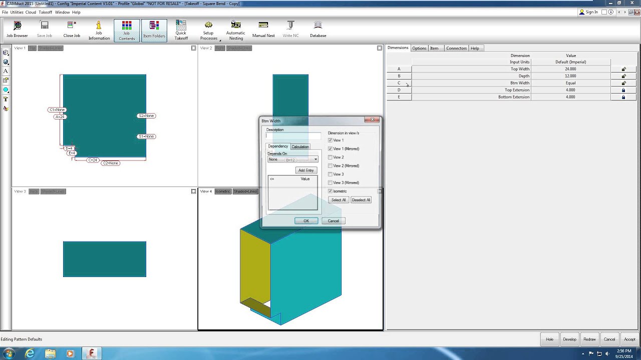 Item Defaults in Fabrication CAMduct