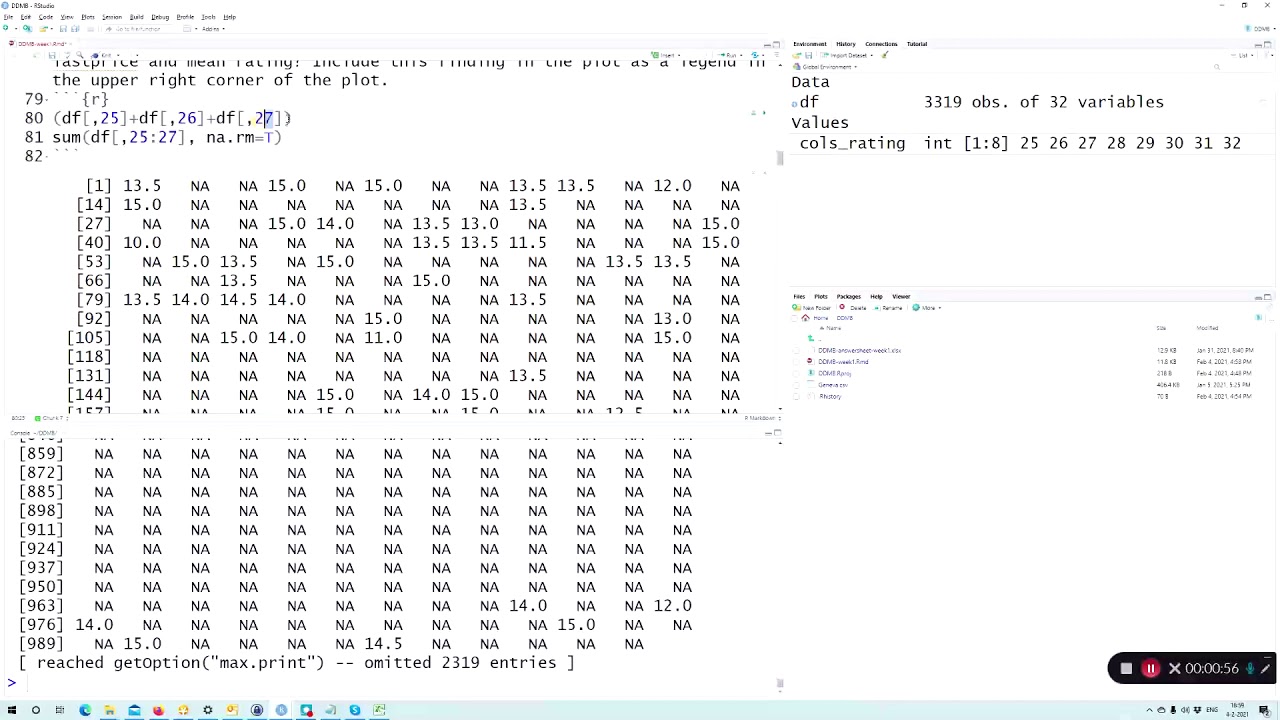 R: Calculate means - rowMeans