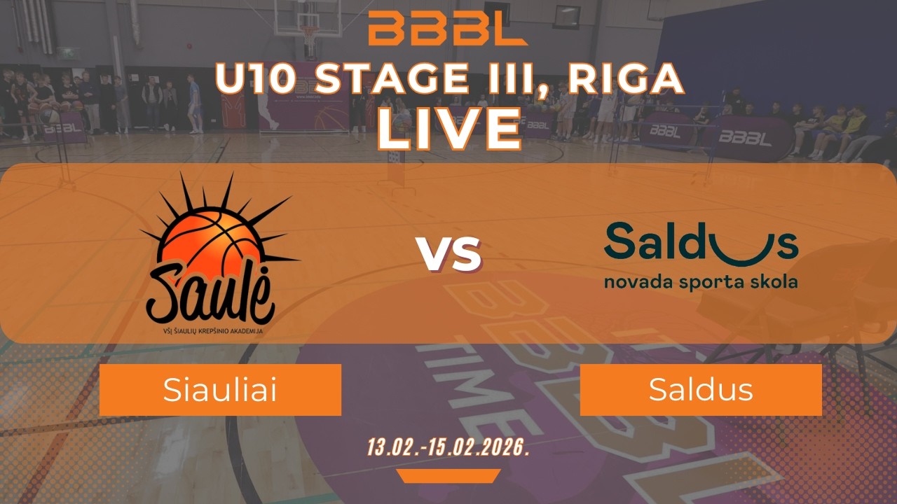 Šiauliai KA Saule 2016 vs Saldus Sporta skola 2016 | BBBL U10 | Stage III
