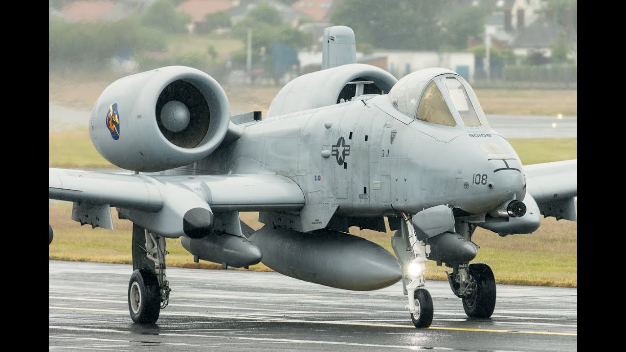 A10 Warthogs Departing Prestwick Airport's runway 30 4K