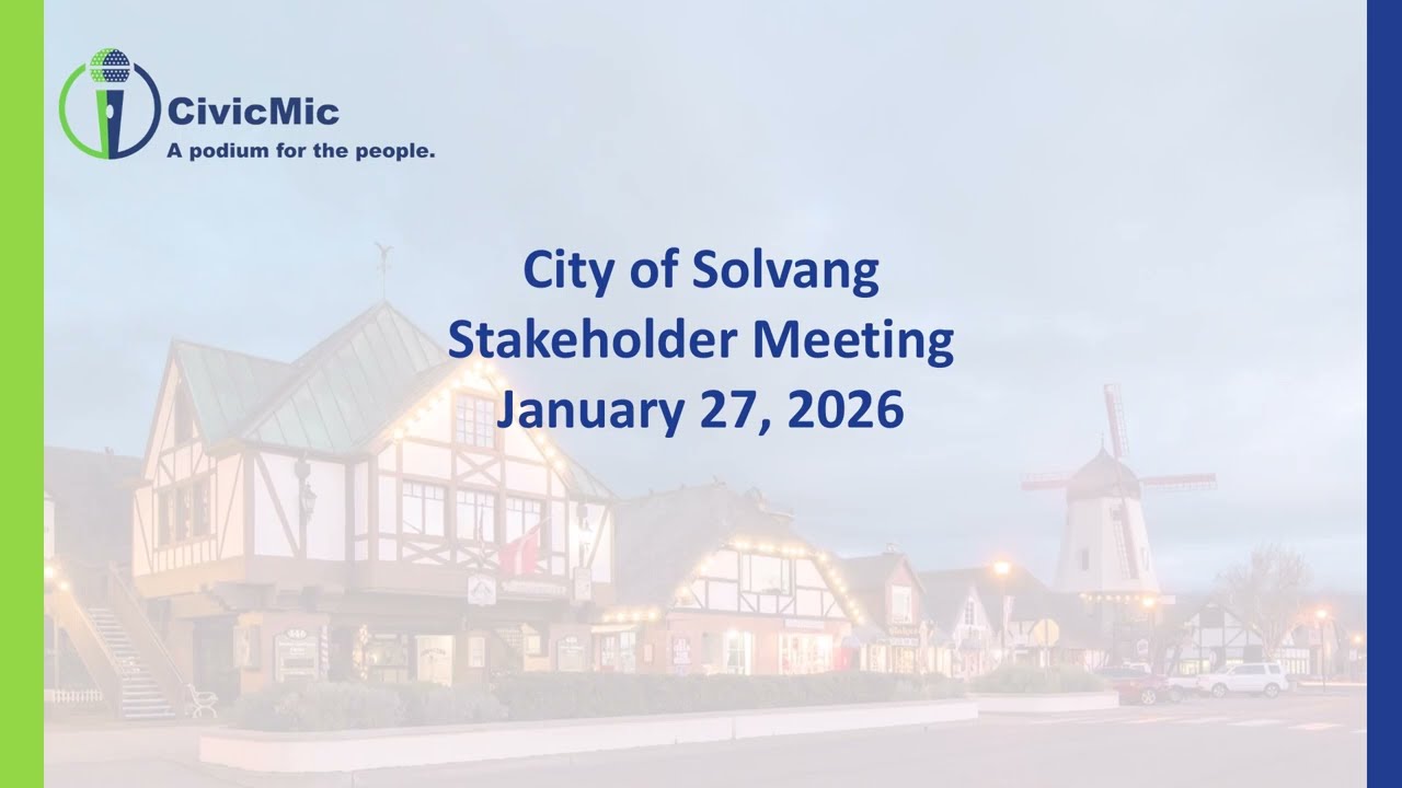 Downtown Solvang Improvement District Virtual Meeting: 1/27/26