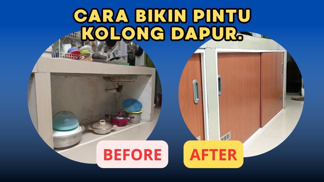 Versi hemat ! Penutup Kolong Dapur pakai PVC Plafon. 