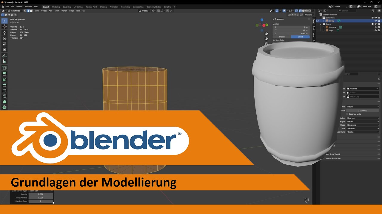 Blender 4.2.1 - Grundlagen der Modellierung