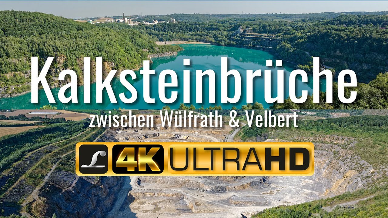 Kalksteinbrüche zwischen Wülfrath Velbert - aus der Luft