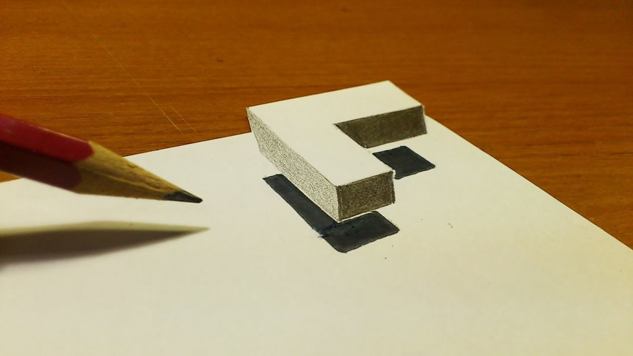 Very Easy!! How to draw 3D Floating Letter 