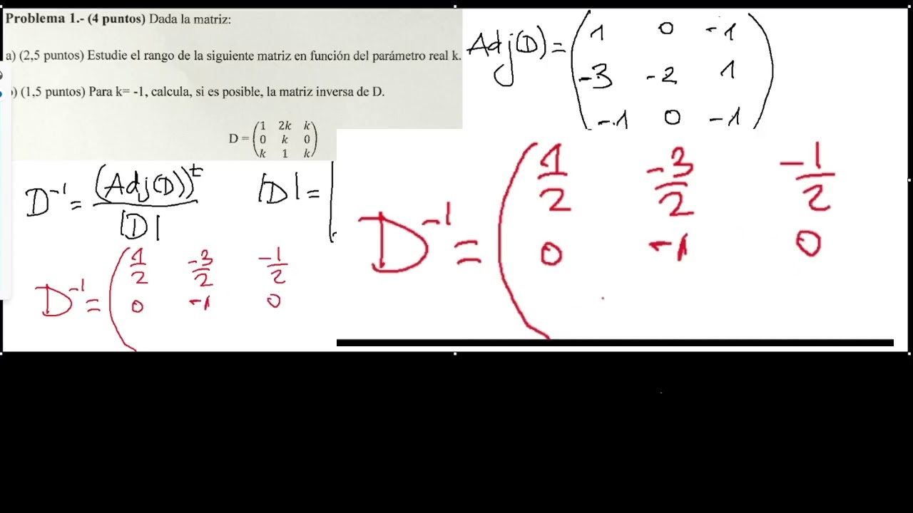2ºBACH EXAMEN MATRICES Y DETERMINANTES
