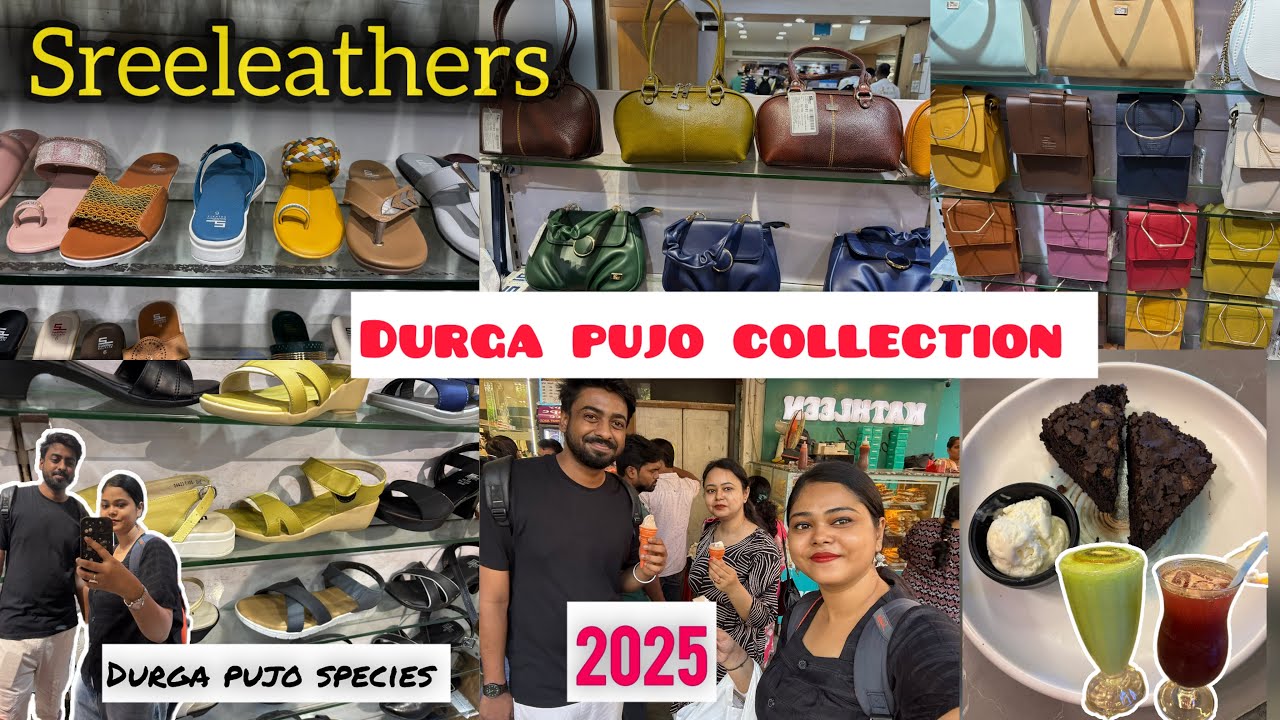 Durga pujo *Sreeleathers* collection 2025✨ NewMarket কেমন এলো পুজোর কালেকশন❤️ Esplanade best *Cafe*🧿