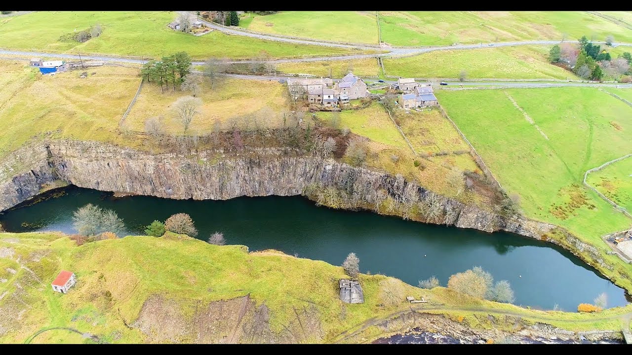 Cowshill, Whin quarry, Burtree and Sedling mines by drone, Weardale, Co. Durham UK.