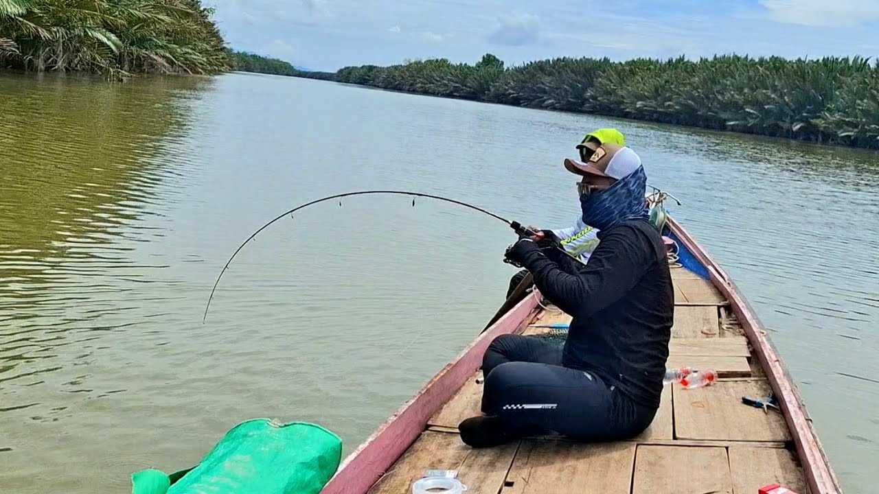 SENANG NYA HATI SI KAWAN SAAT MENARIK BARRAMUNDI