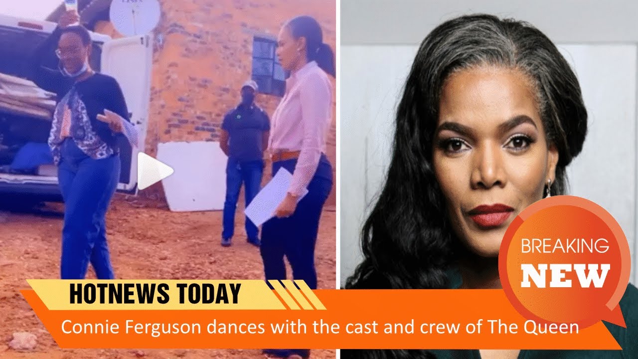 Connie Ferguson dances with the cast and crew of The Queen