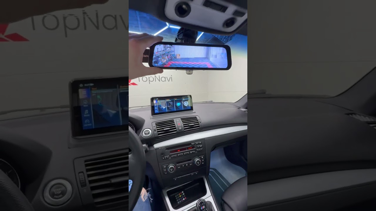 Navigație android BMW seria 1 și camera marșarier + cameră trafic DVR Clarion față spate