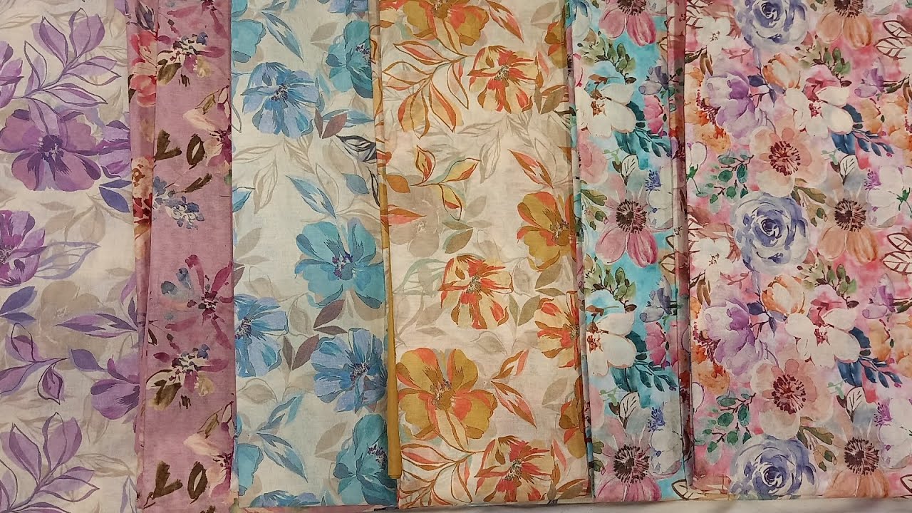 Cotton digital flower print matching suit