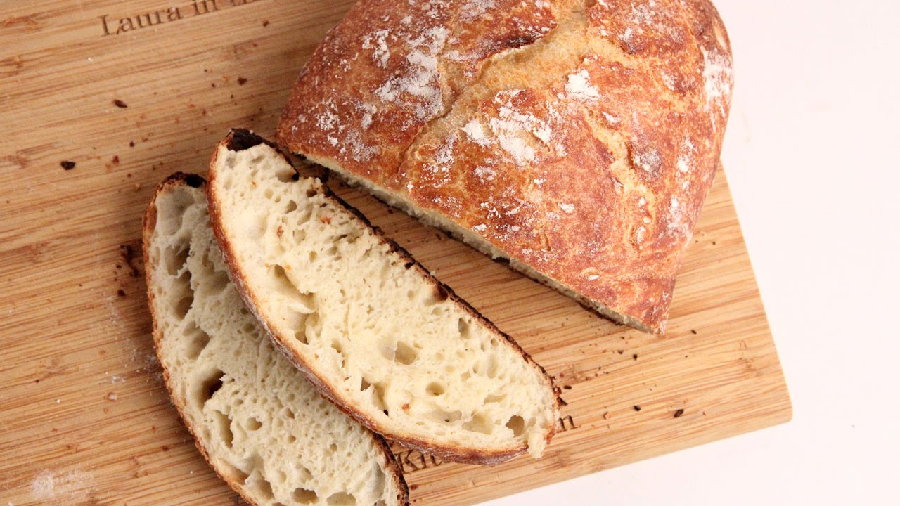 No-Knead Rustic Bread Recipe - Laura Vitale - Laura in the Kitchen Episode 1025