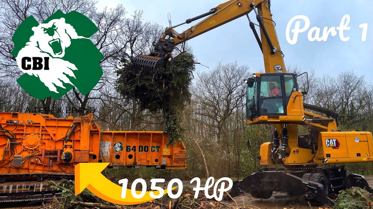 CBI 6400CT Grinder 1050 HP - CAT MH3026 - Gieweler Holzknacker Part 1
