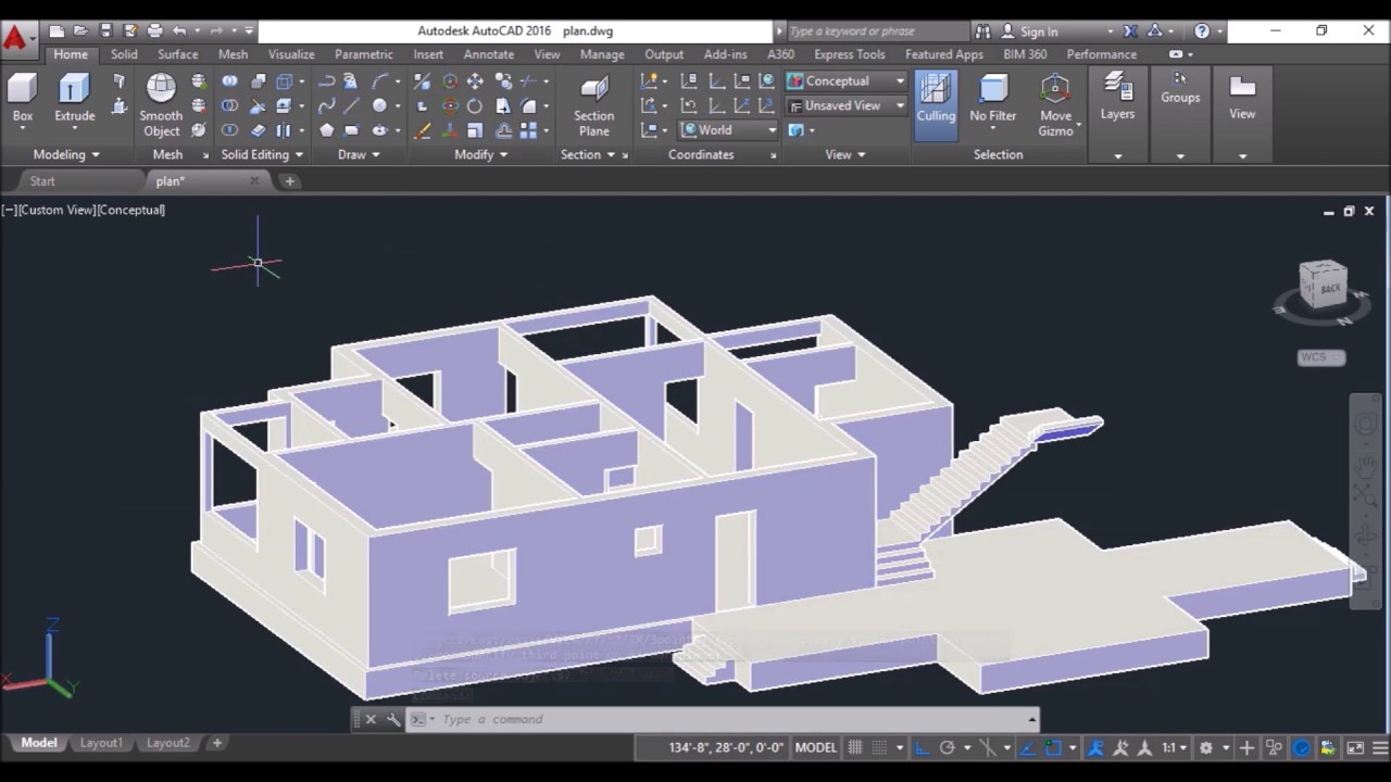 AutoCAD House Design (3D)- Part 3- Staircase design (2021)