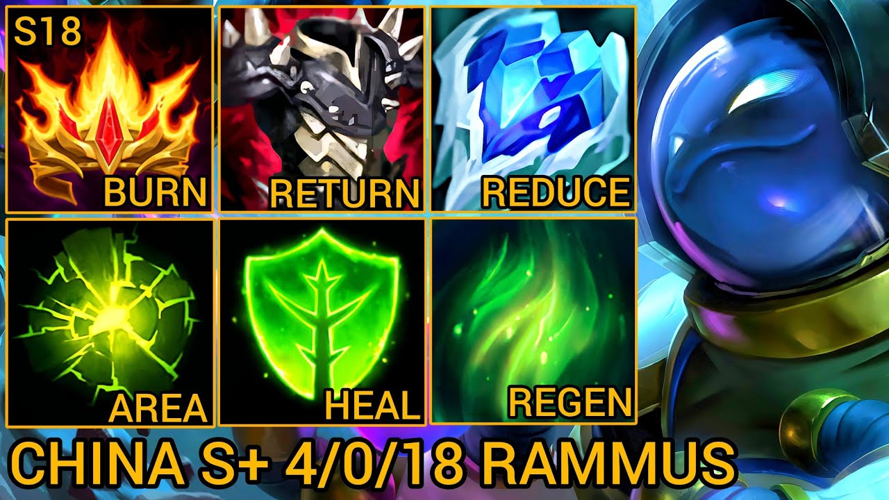 Country Top 1 Rammus S 4/0/18 - China Server Wild Rift Season 18 New Build Best Tier By Tiarty