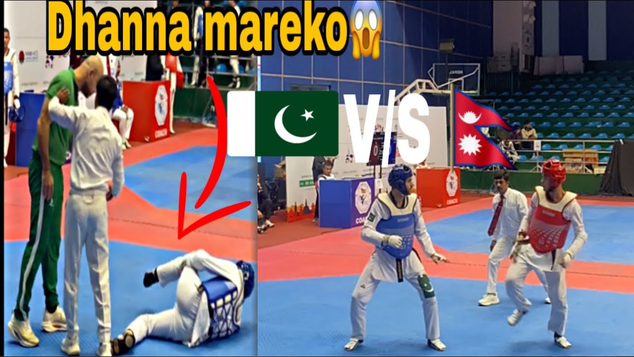 Nepal 🇳🇵 V/S Pakistan 🇵🇰  taekwondo fight 😱 khutta vChiyo 😱 