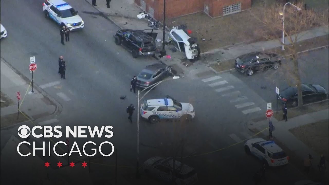 Shots fired at police on Chicago's South Side, crash follows