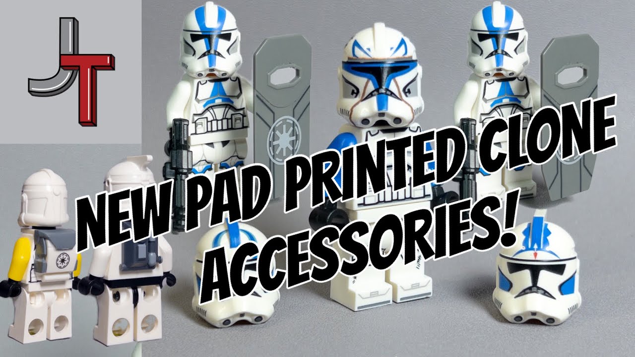 New Pad Printed Clone Accessories! Rex, ARC backpacks & blaster shields!