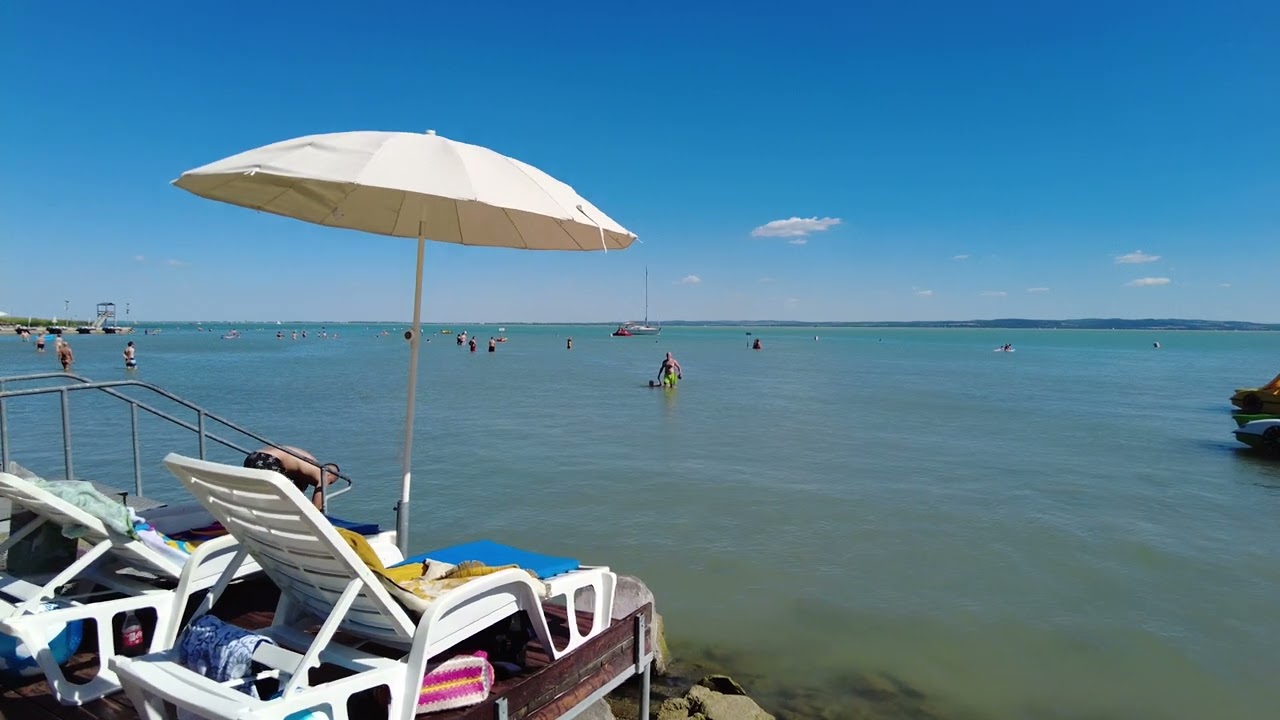 Balatonfüred - Esterhazy Beach | Eszterházy strand | - Balaton 2022 - Hungary [4k Ultra HD 60fps ]