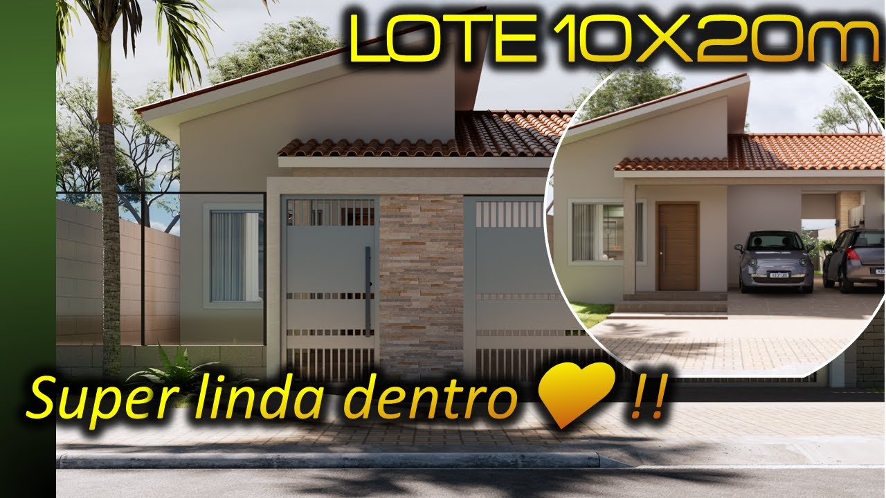 casa com telhado aparente para terreno 10x20 metros | 3 quartos