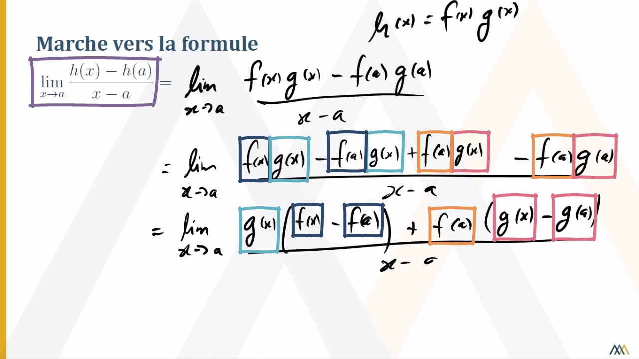Dérivée d'un produit de fonctions dérivables