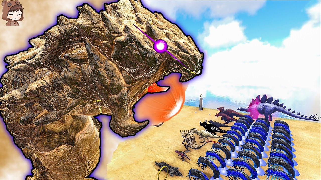 Sand Worm Titan from Monsters and Hunters VS Modded Dinosaurs | ARK Mod Battle