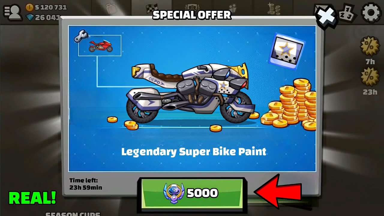 😱 POLICE SUPERBIKE LEGENDARY PAINT I GOT IT !! In - Hill Climb Racing 2