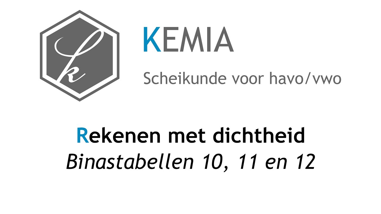 Rekenen met dichtheid: Binastabellen 10, 11 en 12